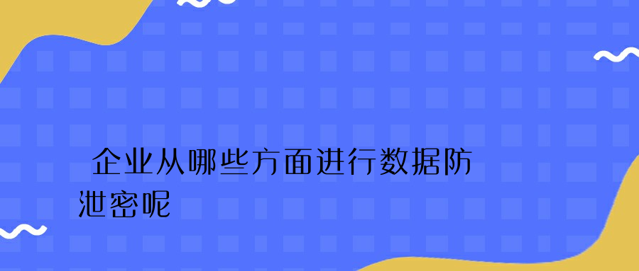 企业从哪些方面进行数据防泄密呢